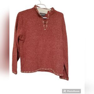 Woolrich grenadine quarter zip wool blend sweater size large petite